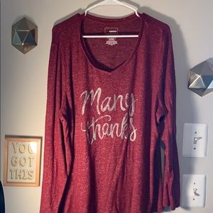 Sonoma “Many Thanks” Thanksgiving Shirt - Size XXL